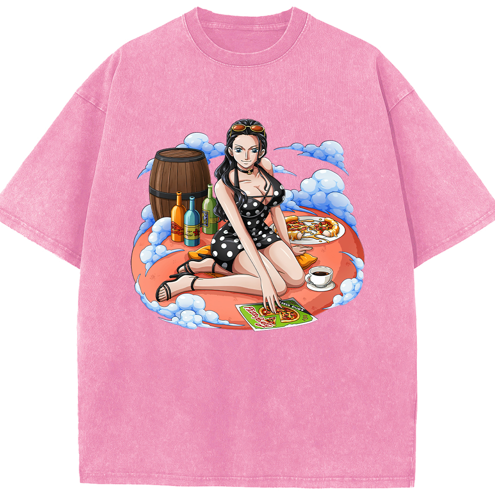 ワンピース ニコ・ロビン ONE PIECE Nico Robin 綿100% ヴィンテージ風 半袖Tシャツ（フロントプリント）